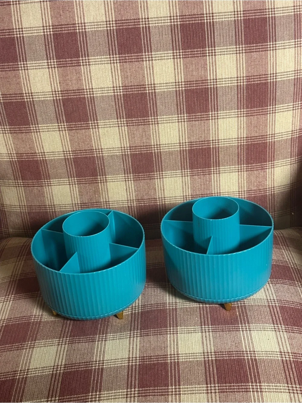 Set of 2 Rotating Desk Organizers with 5 Compartments
